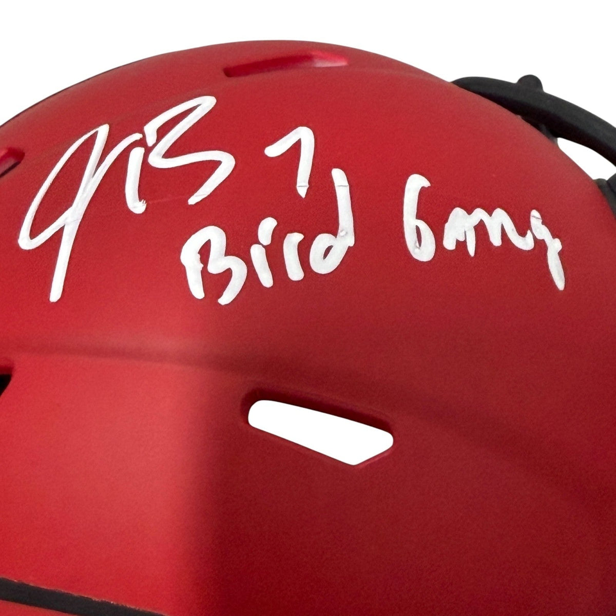 Jacoby Brissett Signed Cardinals Rave Mini Helmet w/ Bird Gang JSA Witness COA