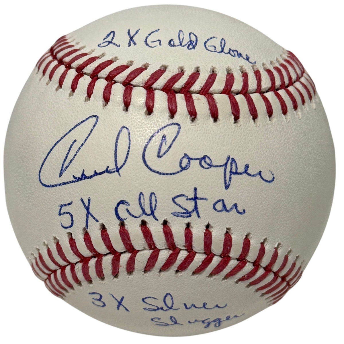 Cecil Cooper Signed Autographed ROMLB Baseball w/ 3x Stat Insc JSA Wit COA