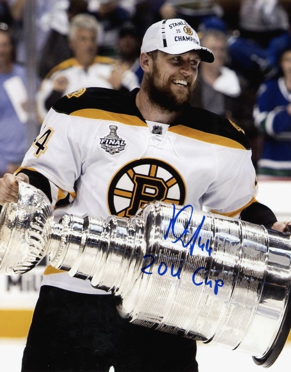 Dennis Seidenberg Signed Boston Bruins 8x10 Photo w/ 2011 Cup LSCM COA