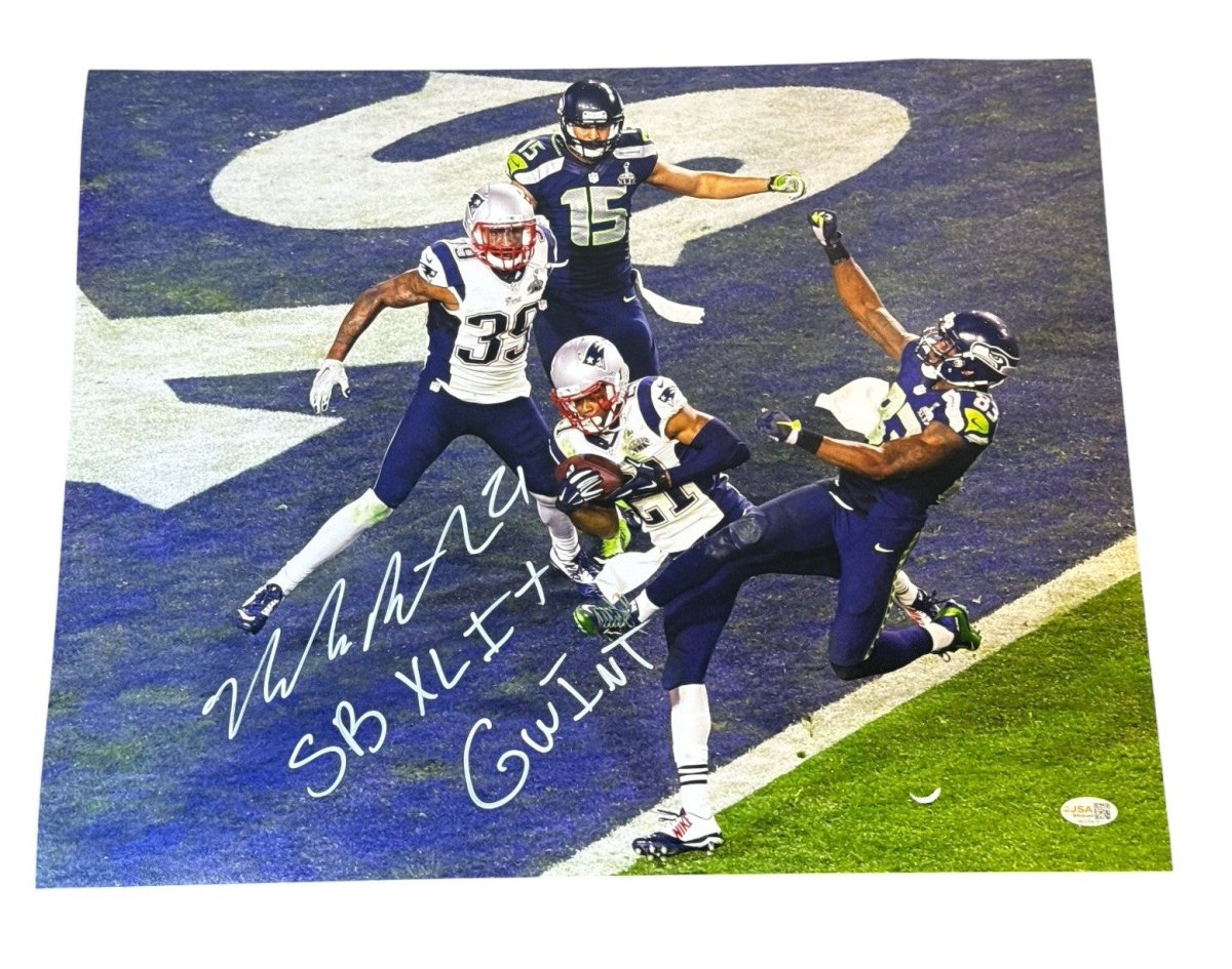Malcom Butler Signed New England Patriots 16x20 Photo w/ GW INT JSA Witness COA