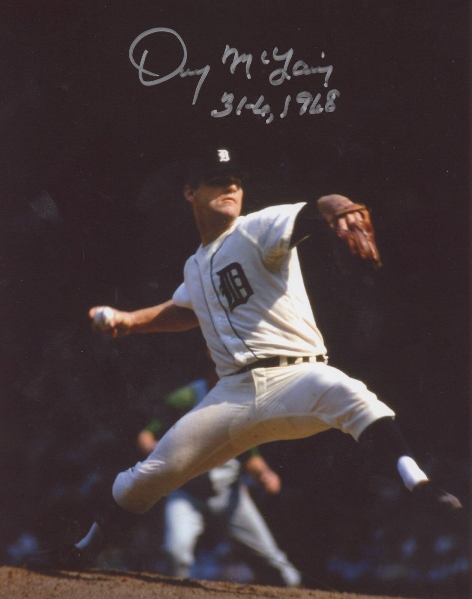 Denny McLain Signed Autographed Tigers 8x10 Photo w/ 31-6 1968 LSCM COA #1