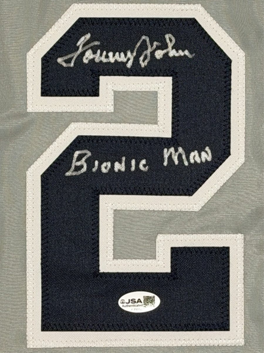 Tommy John Signed New York Yankees Custom Jersey w/ Bionic Man Insc. JSA Wit COA
