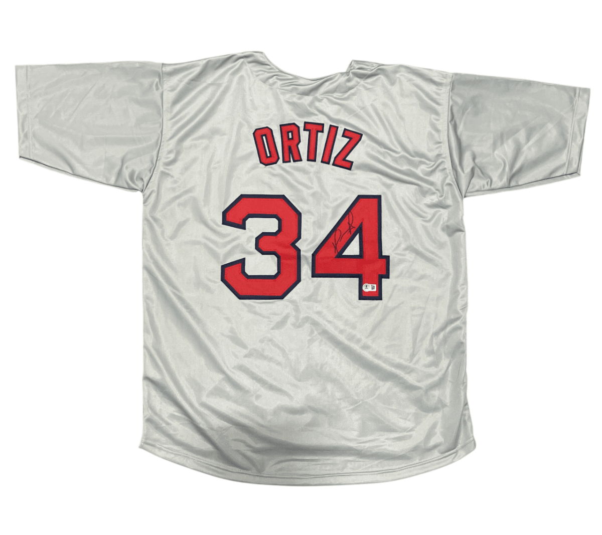 David Ortiz Signed Boston Red Sox Custom Grey Jersey Beckett Witness BAS COA
