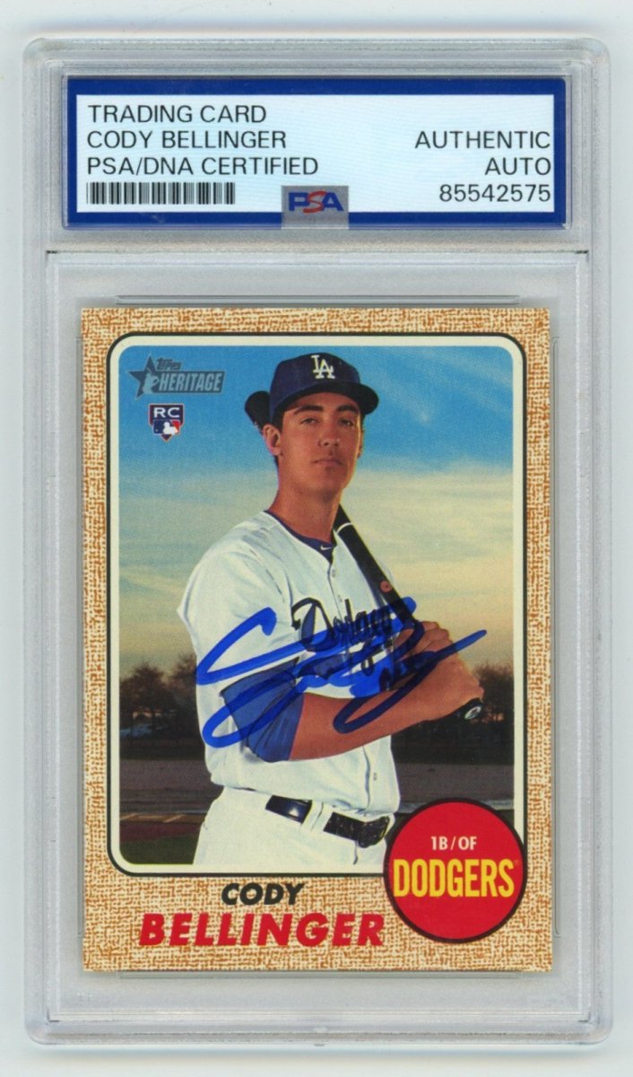 Cody Bellinger 2017 Topps Heritage #678 Signed Rookie RC PSA Authentic Auto