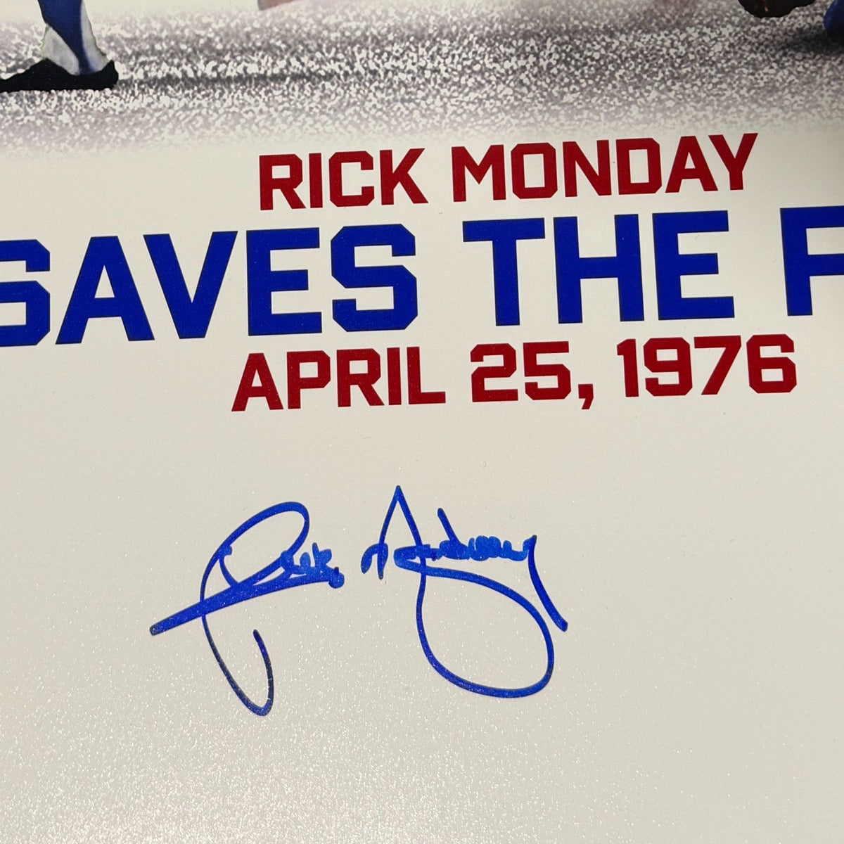 Rick Monday Signed Cubs LE 16x20 Photo Saves The Flag Image JSA Witness COA