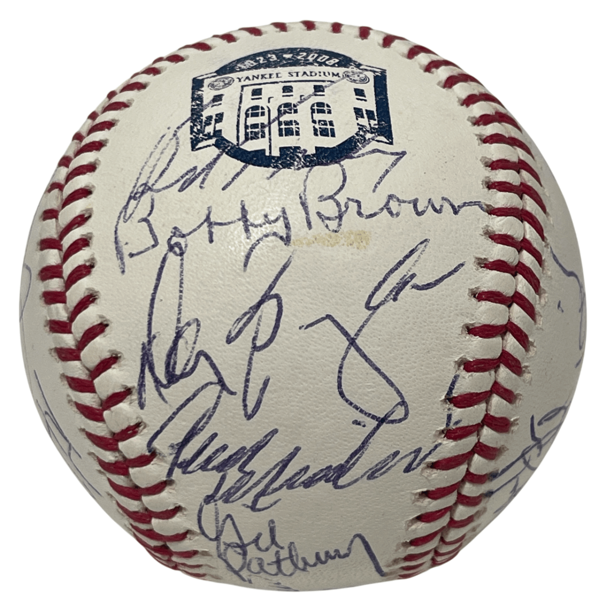 2008 New York Yankees Old Timers Day (24) Signed Final Season Baseball JSA COA
