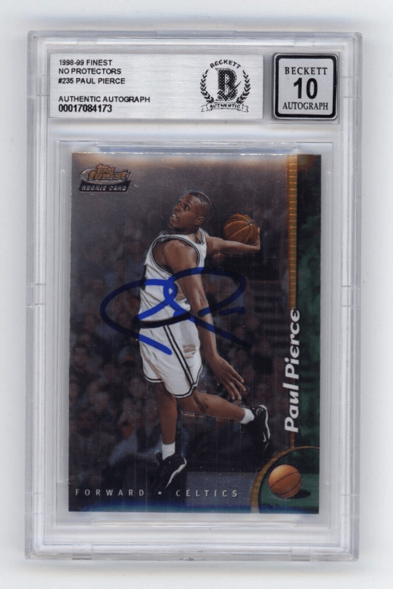 Paul Pierce 1998-99 Topps Finest #235 Rookie RC Signed Beckett BAS BGS 10 Auto