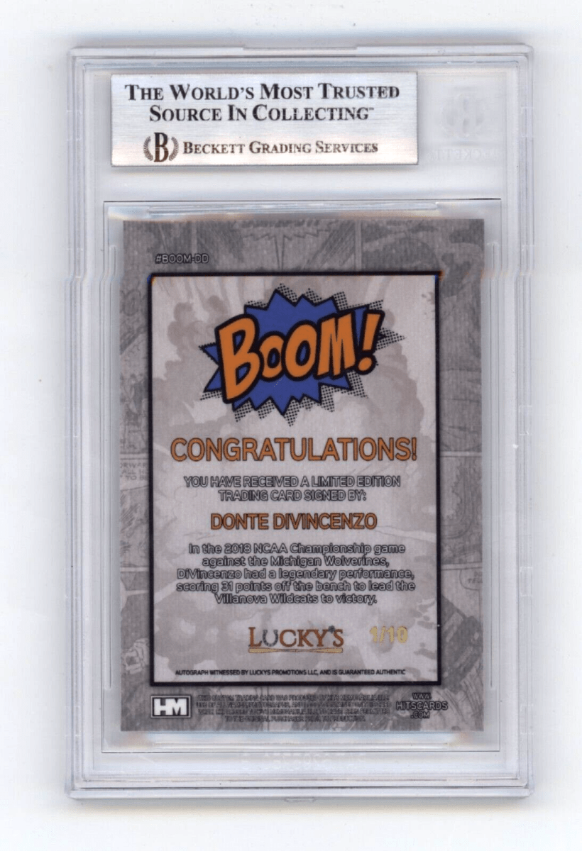 Donte DiVincenzo 2024 Hits Memorabilia BOOM Gold #/10 Signed BGS BAS Auto Knicks