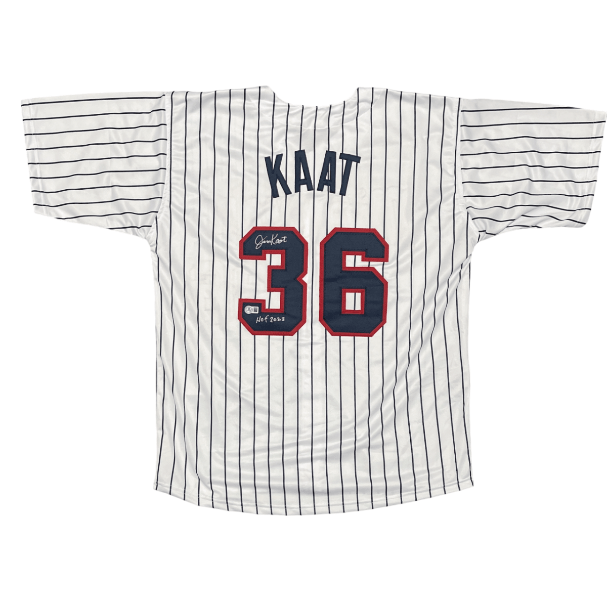 Jim Kaat Signed Minnesota Custom Jersey w/ HOF 2022 Beckett Witness BAS COA
