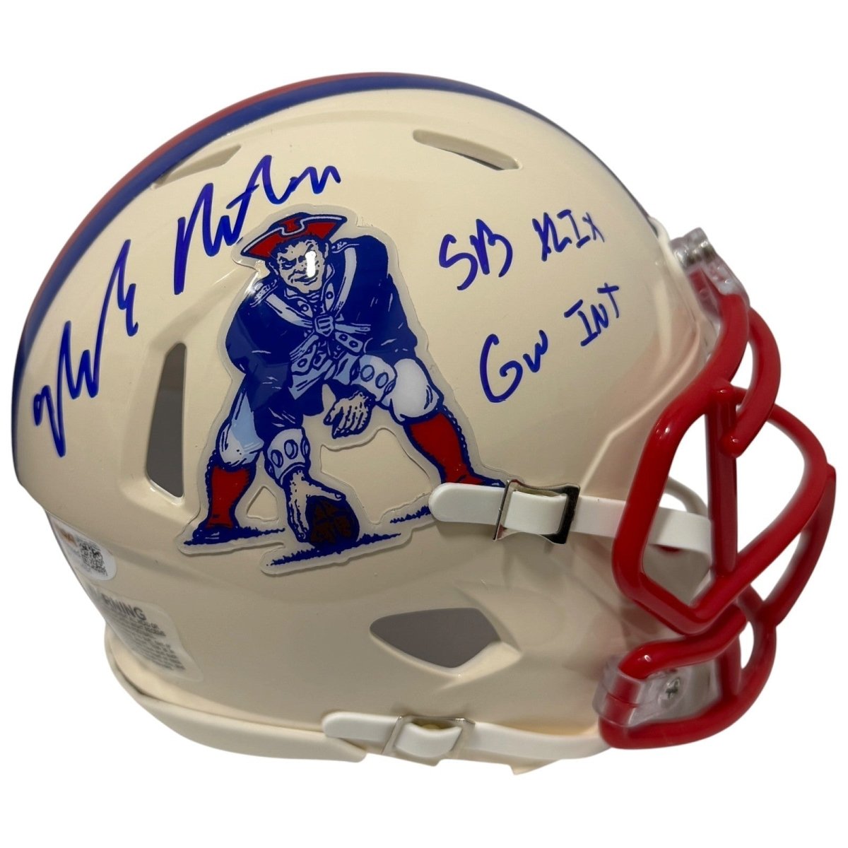 Malcolm Butler Signed Patriots Retro Mini Helmet w/ SB XLIX GW INT JSA Wit COA