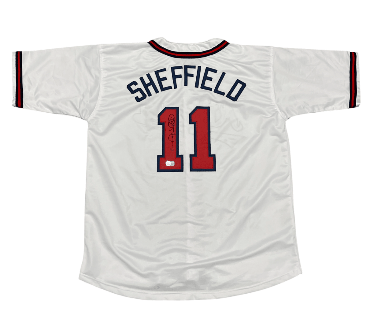 Gary Sheffield Signed Atlanta Braves Custom Jersey Beckett Witness BAS COA