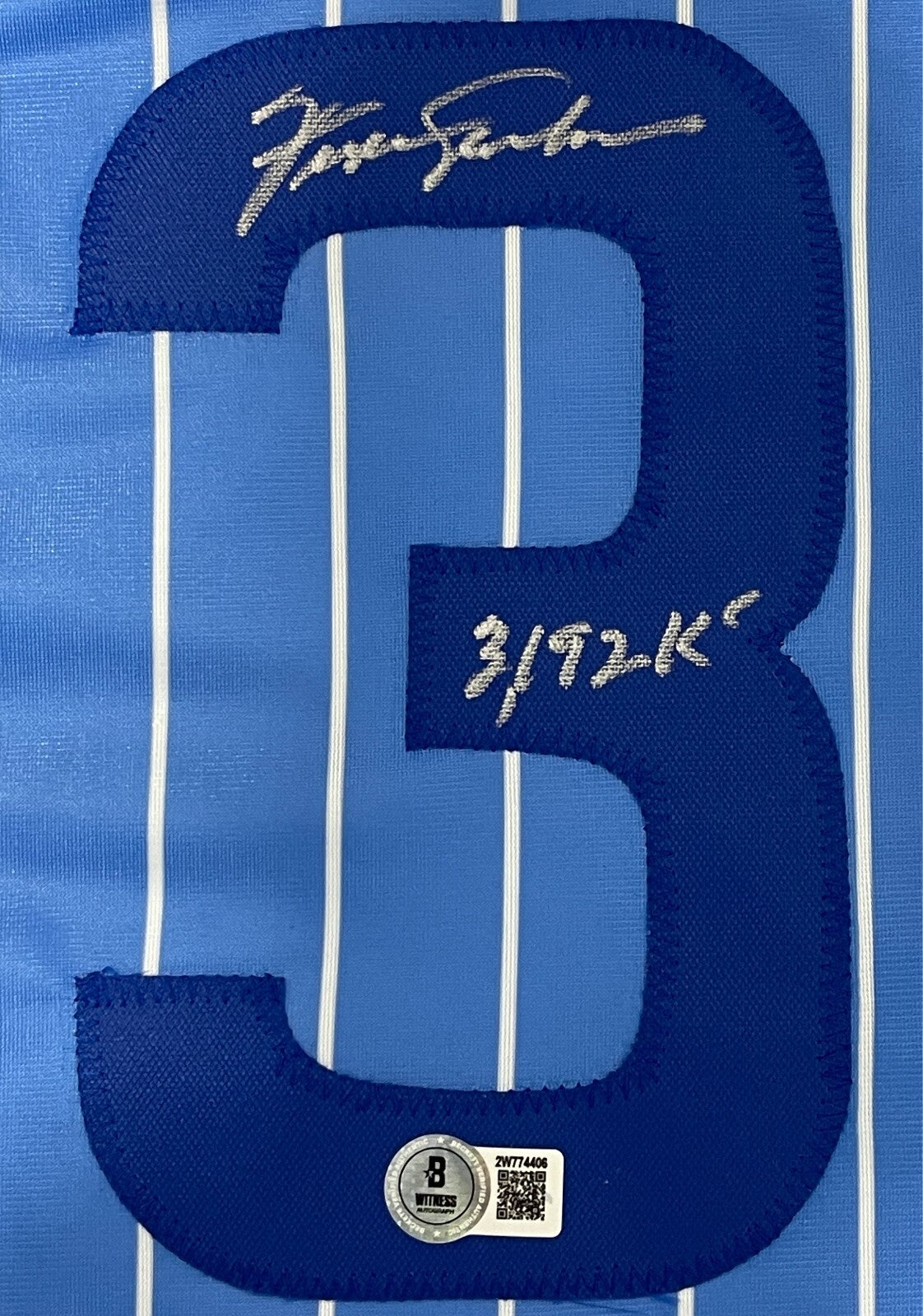 Fergie Jenkins Signed Chicago Cubs Custom Jersey w/ 3,192 Ks Beckett Wit BAS COA
