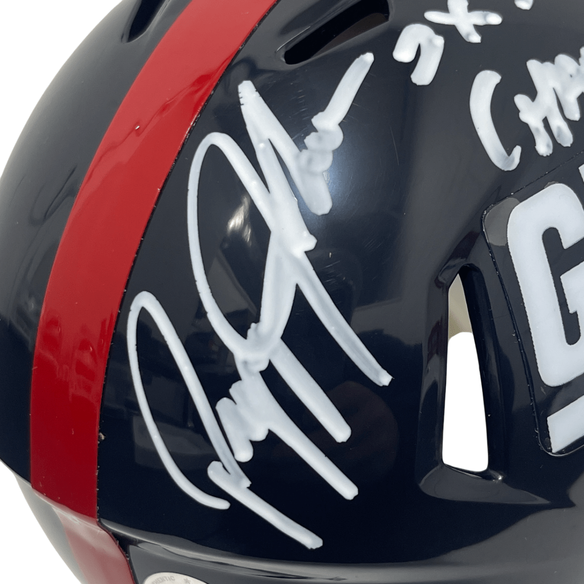 Pepper Johnson Signed Giants TB Mini Helmet w/ 2x SB Champs Beckett Wit BAS COA