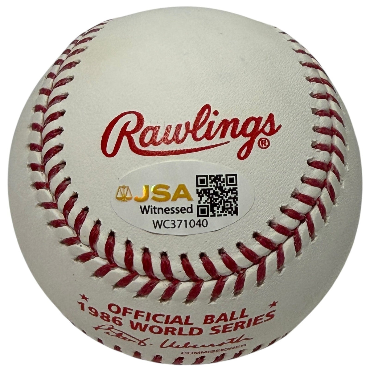 Gooden Darling Ojeda Fernandez Signed 1986 World Series Baseball w/ Insc JSA COA