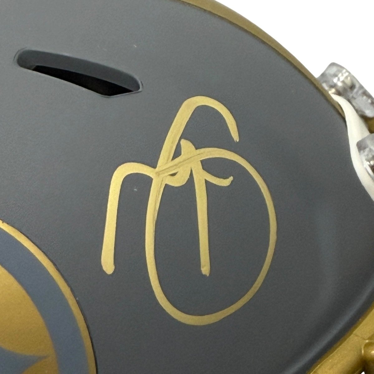 Minkah Fitzpatrick Signed Pittsburgh Steelers Slate Mini Helmet JSA Witness COA