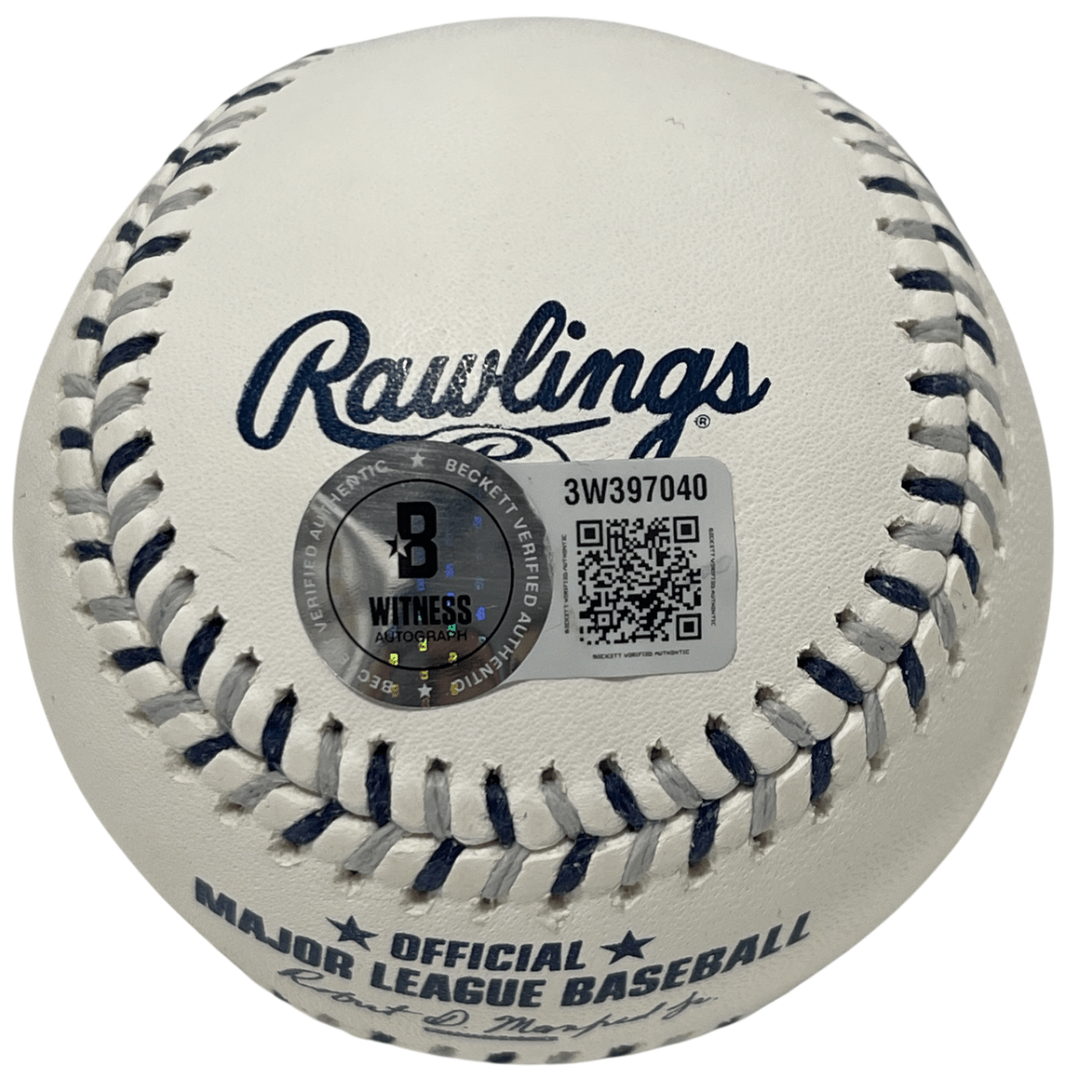 Mariano Rivera Signed Yankees Logo Baseball w/ Thank Lord Insc Beckett W BAS COA