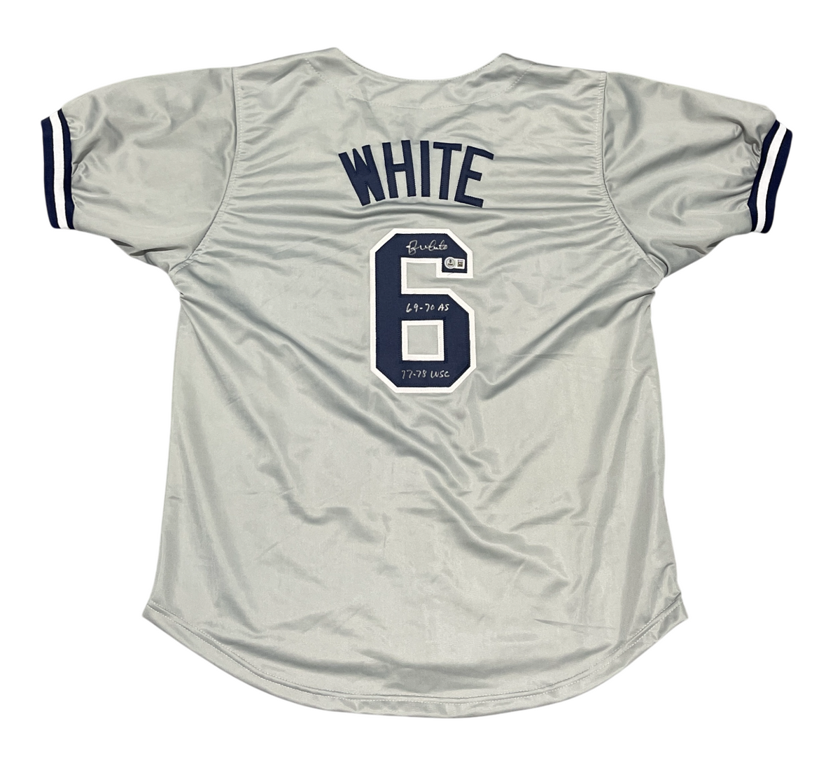 Roy White Signed New York Yankees Custom Jersey w/ 2 Insc Beckett Wit BAS COA