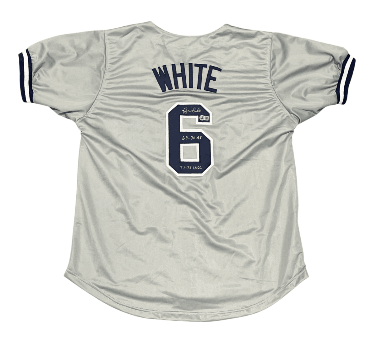 Roy White Signed New York Yankees Custom Jersey w/ 2 Insc Beckett Wit BAS COA
