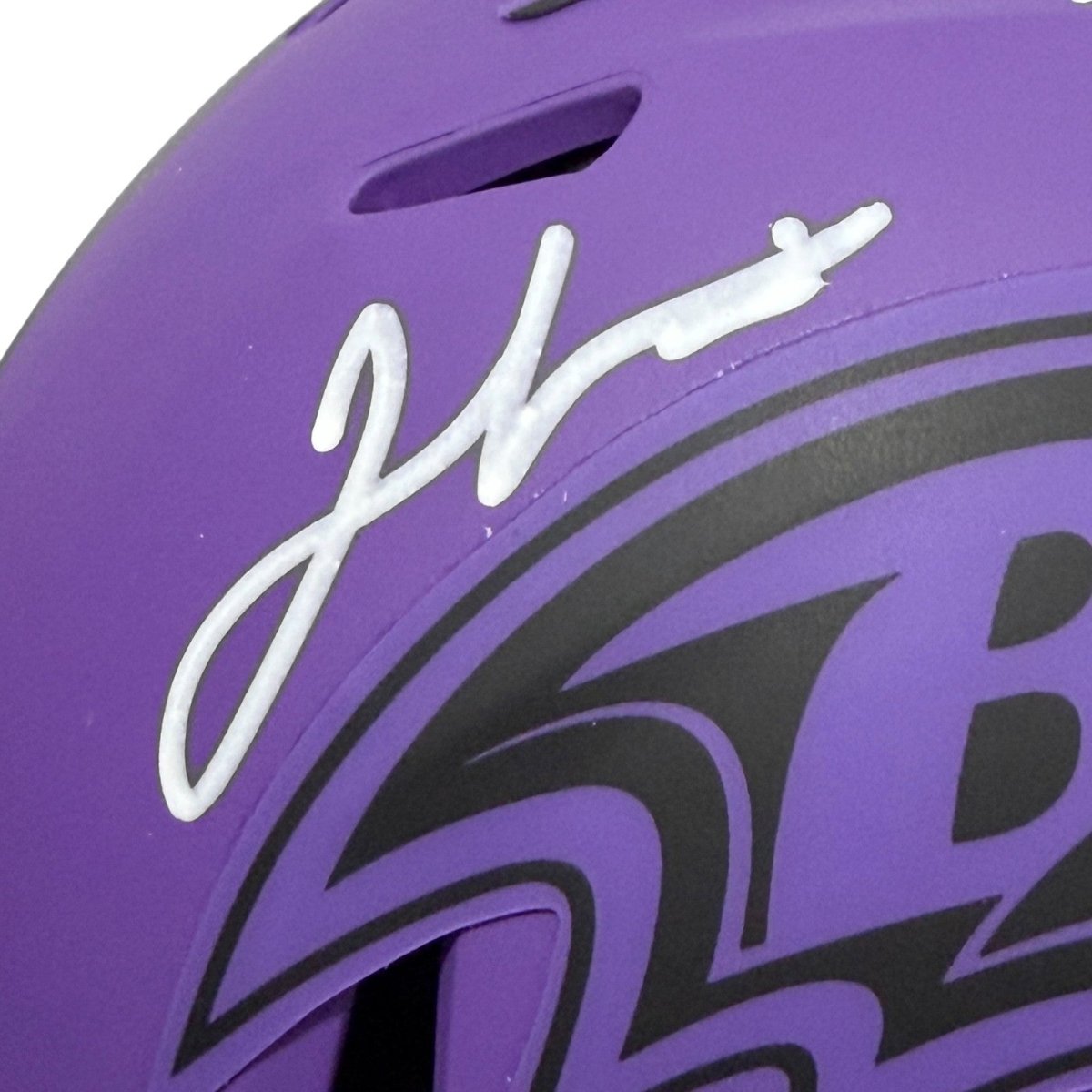 Jamal Lewis Signed Ravens Rave Mini Helmet w/ SB XXXV Champ JSA Witness COA