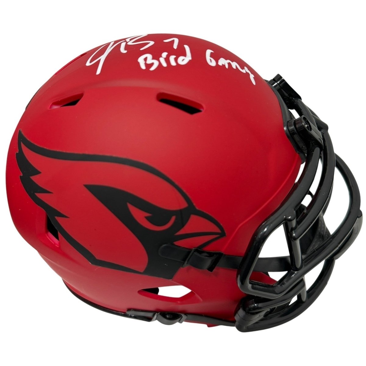 Jacoby Brissett Signed Cardinals Rave Mini Helmet w/ Bird Gang JSA Witness COA