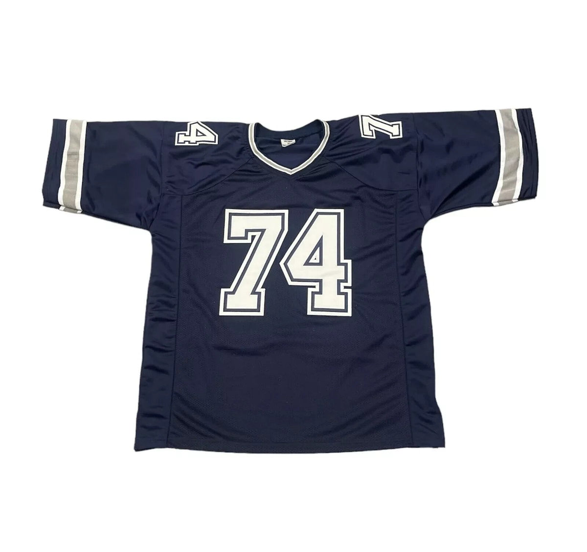 Bob Lilly Signed Dallas Cowboys Navy Custom Jersey w/ 4 Ins Beckett Wit BAS COA