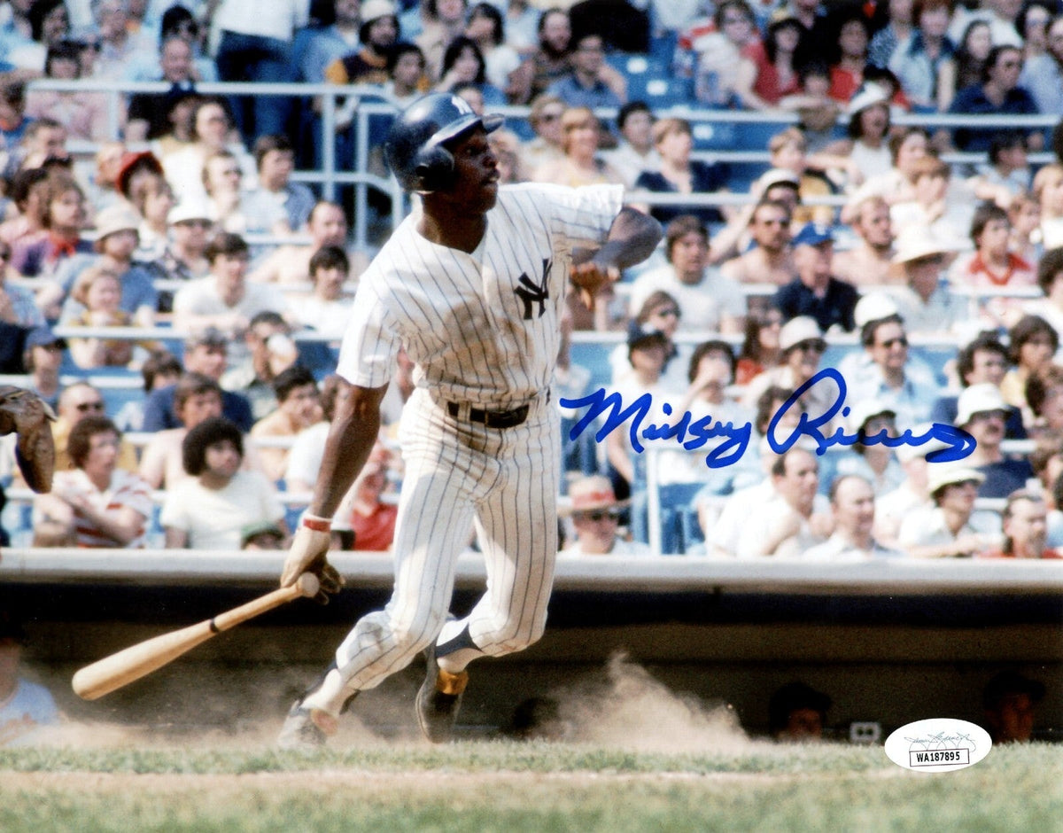 Mickey Rivers Signed Autographed New York Yankees 8x10 Photo JSA COA #2