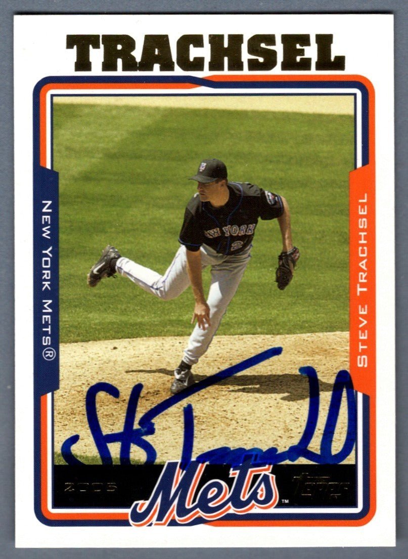 Steve Trachsel Signed 2004 Topps #119 LSCM COA New York Mets