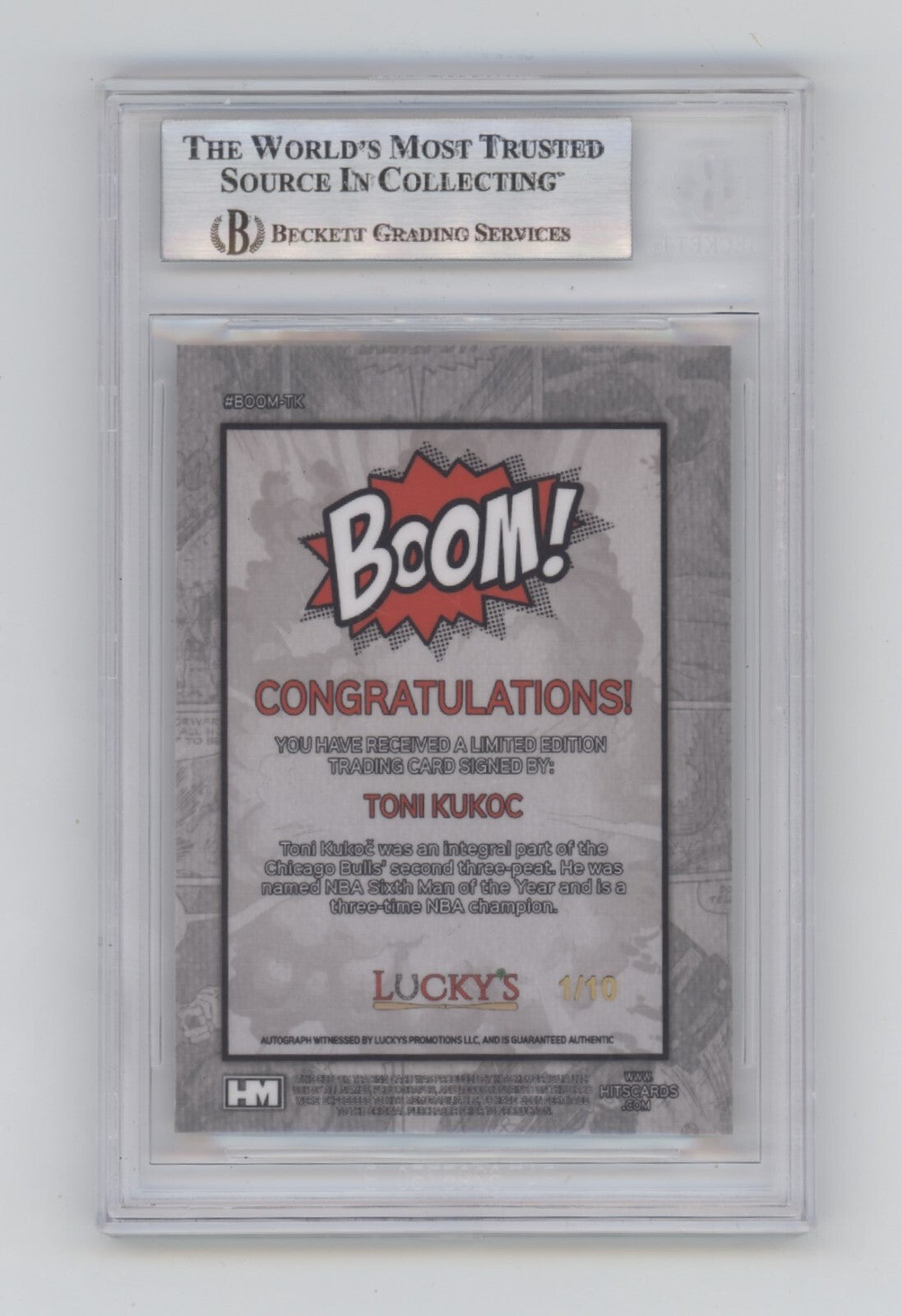 Toni Kukoc 2024 Hits Memorabilia BOOM Gold #/10 Signed BGS BAS Auto Bulls