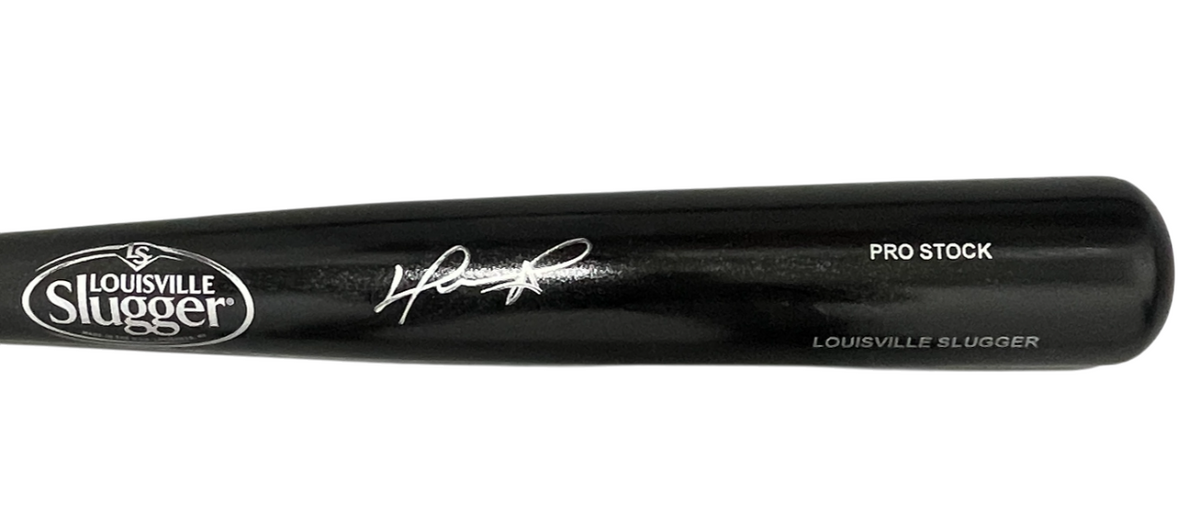 David Ortiz Signed Black Louisville Slugger Baseball Bat Beckett Witness BAS COA