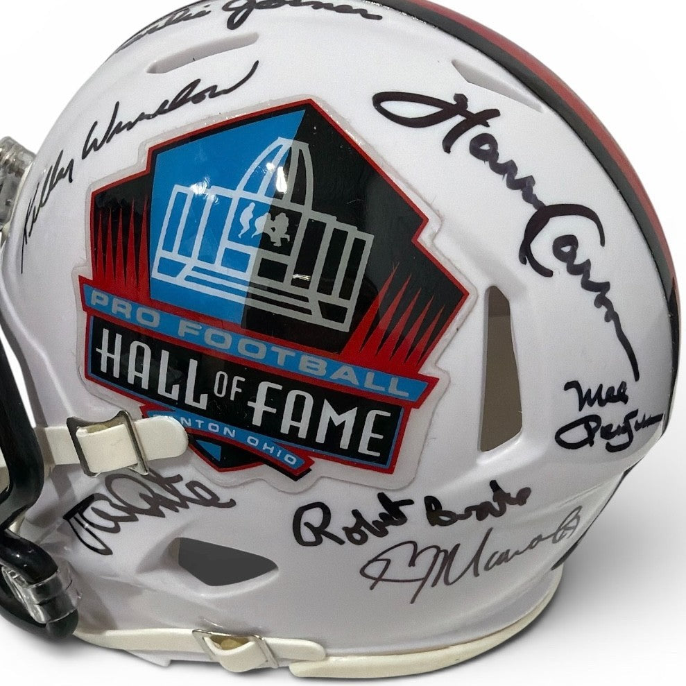 NFL Hall of Fame Multi Signed HOF Logo Mini Helmet w/ 15 Autos Beckett W BAS COA