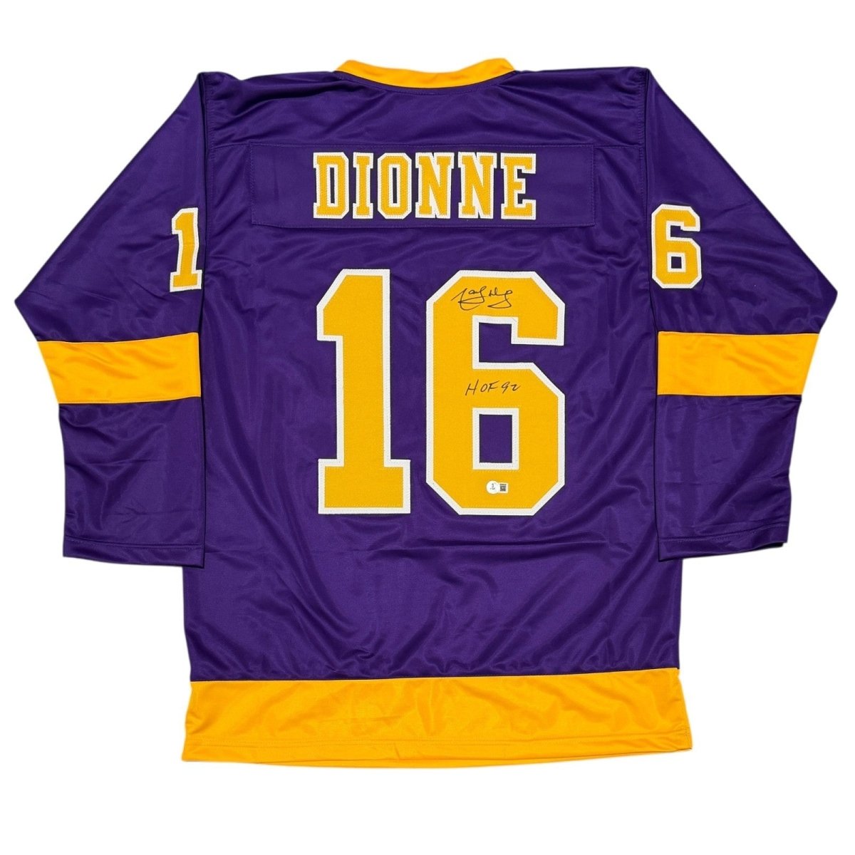 Marcel Dionne Signed Kings Custom Jersey w/ HOF 92 Beckett Witness BAS COA