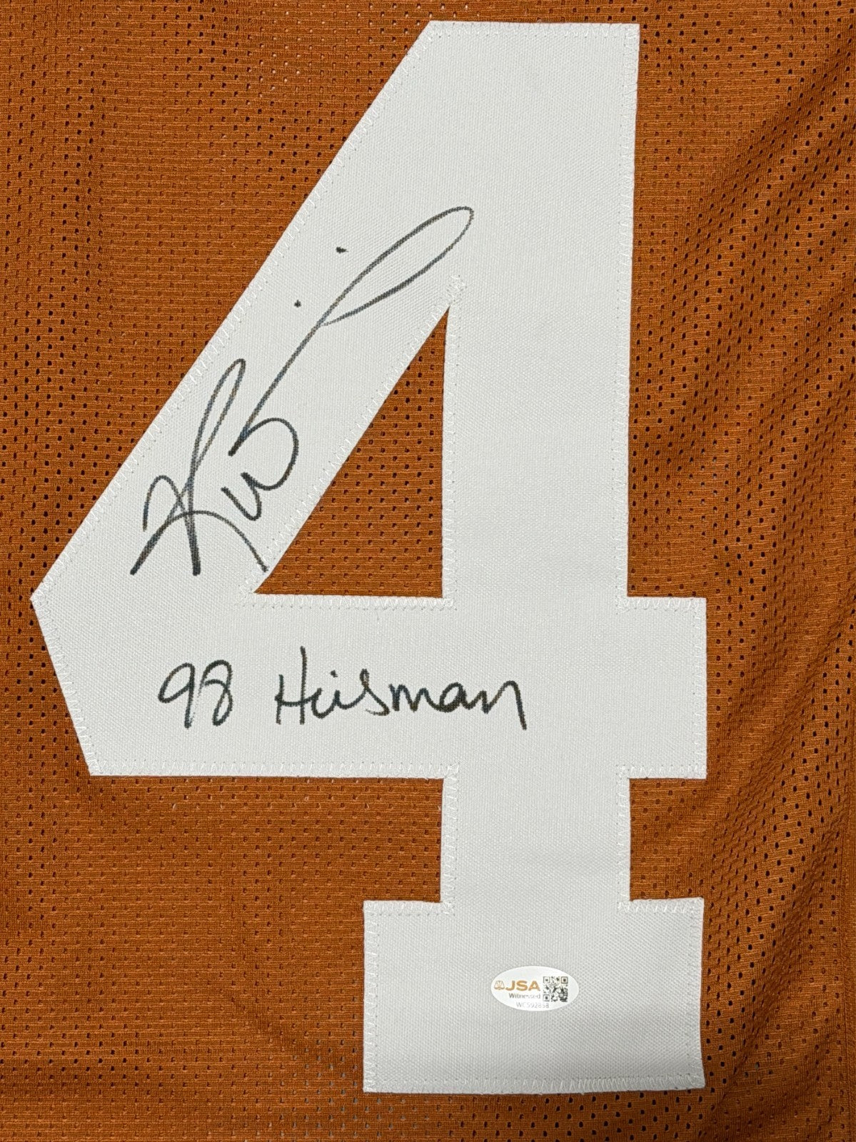 Ricky Williams Signed Texas Longhorns Custom Jersey w/ 98 Highsman JSA Wit COA