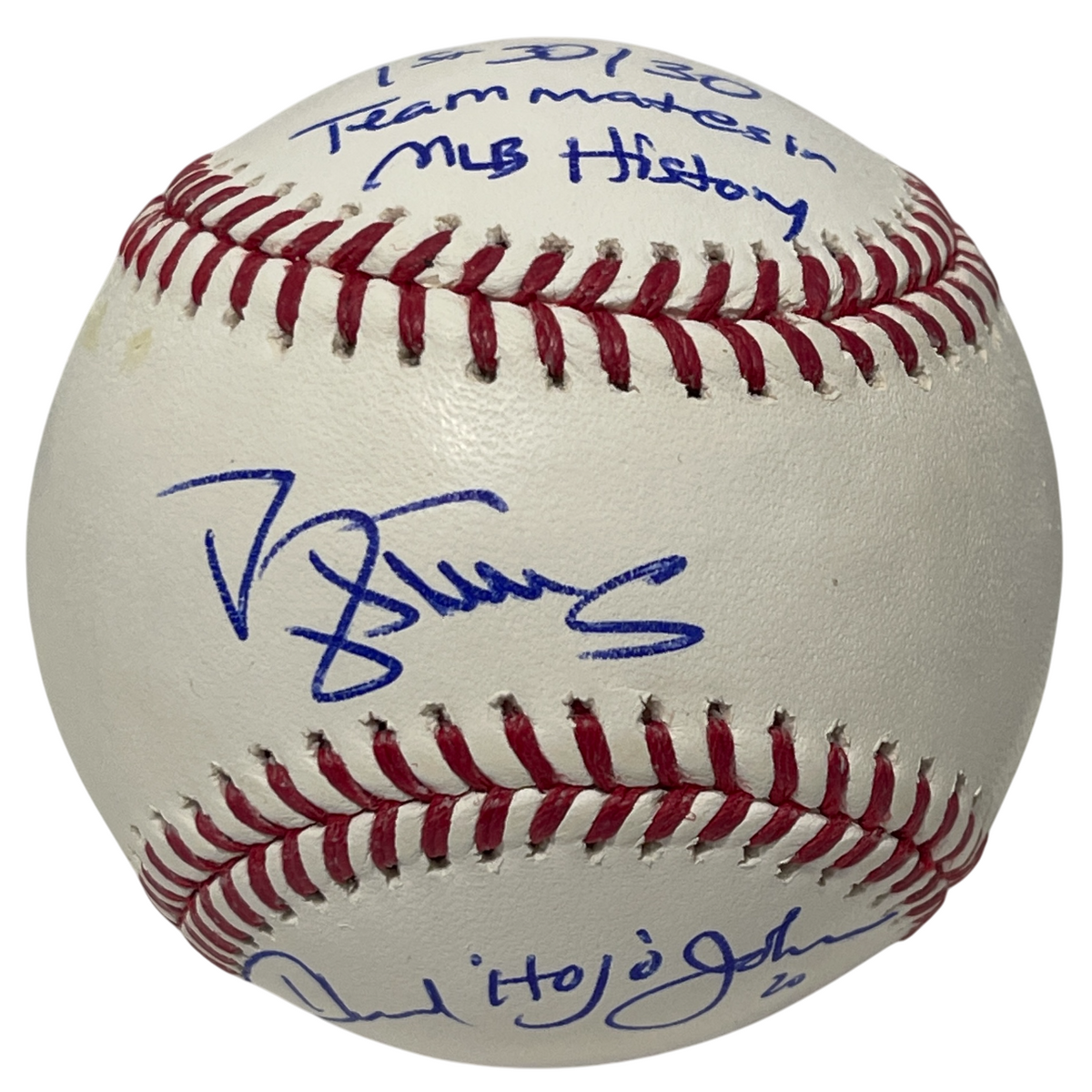 Darryl Strawberry &amp; Howard Johnson Signed ROMLB Baseball w/ Ins JSA COA Mets