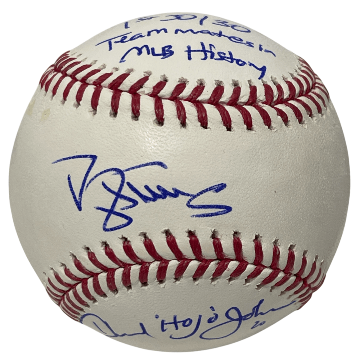 Darryl Strawberry & Howard Johnson Signed ROMLB Baseball w/ Ins JSA COA Mets