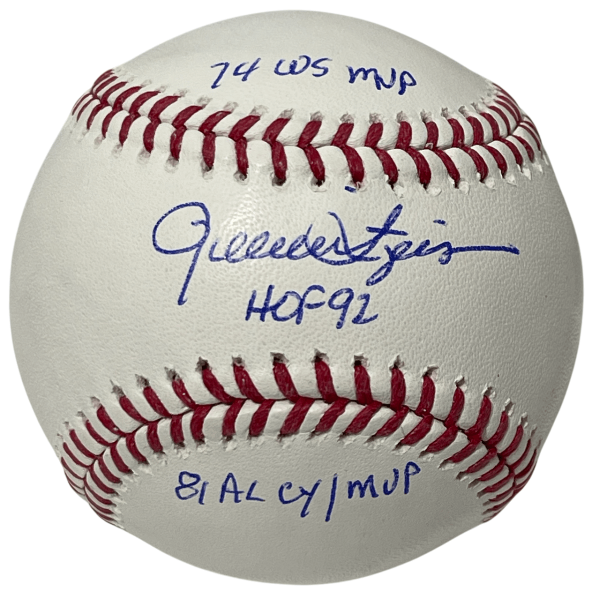 Rollie Fingers Signed ROMLB Baseball w/ 3 Insc Beckett Witness BAS COA Athletics