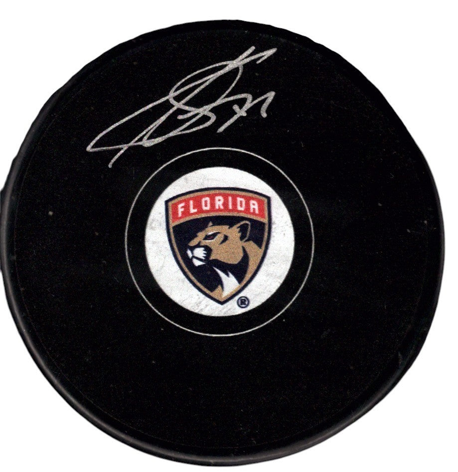 Sergei Bobrovsky Signed Autographed Florida Panthers Logo Puck Fanatics COA