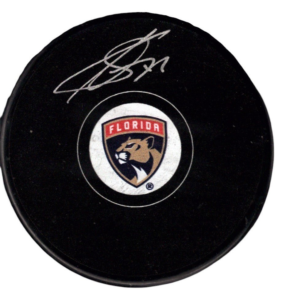 Sergei Bobrovsky Signed Autographed Florida Panthers Logo Puck Fanatics COA