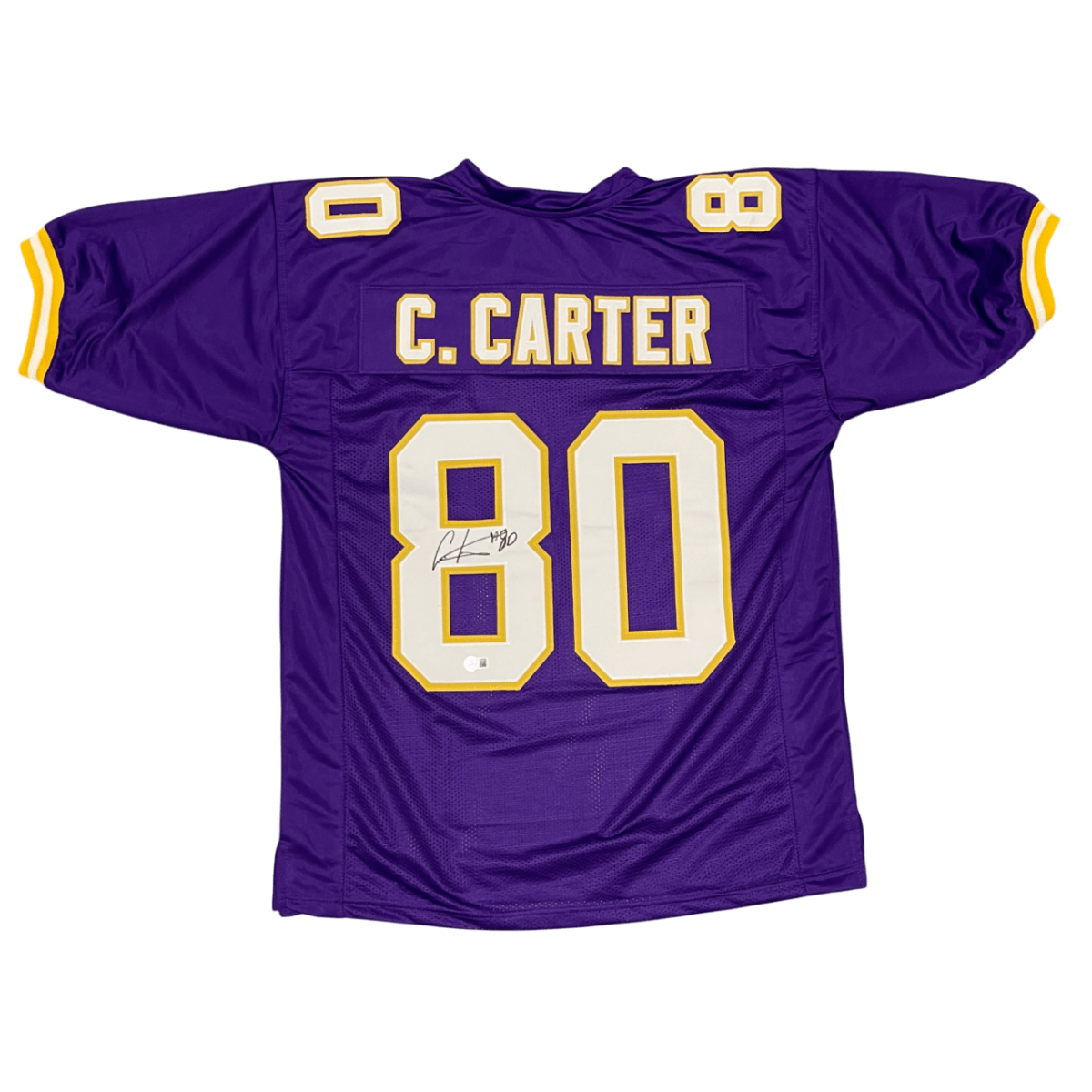 Cris Carter Signed Minnesota Vikings Custom Jersey Beckett Witness BAS COA