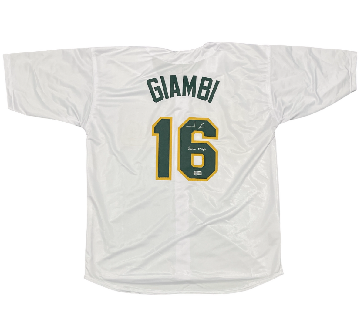 Jason Giambi Signed Oakland Athletics Custom Jersey w/ 2000 MVP Beckett BAS COA