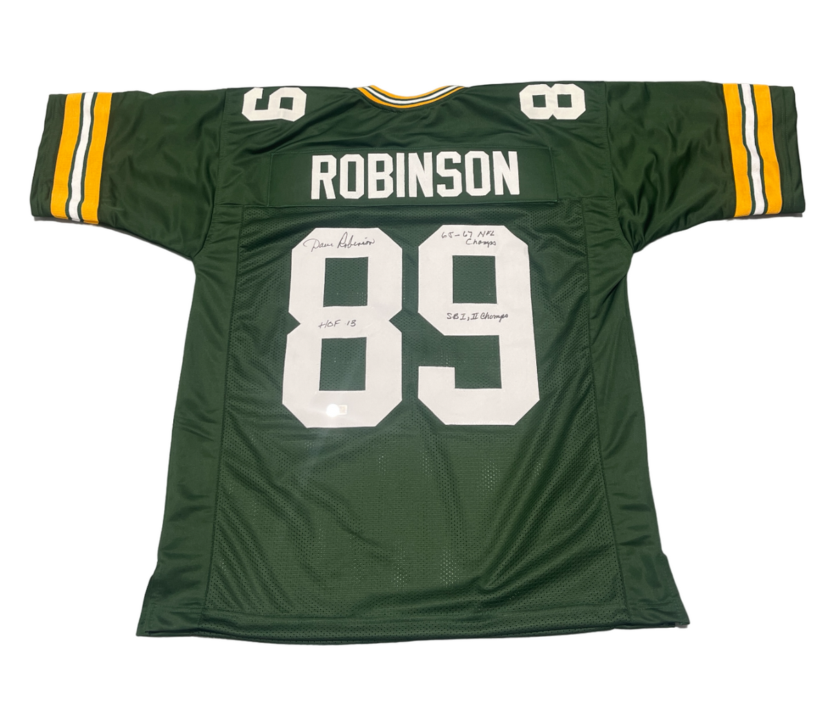 Dave Robinson Signed Green Bay Packers Custom Jersey w/ 3 Ins Beckett W BAS COA
