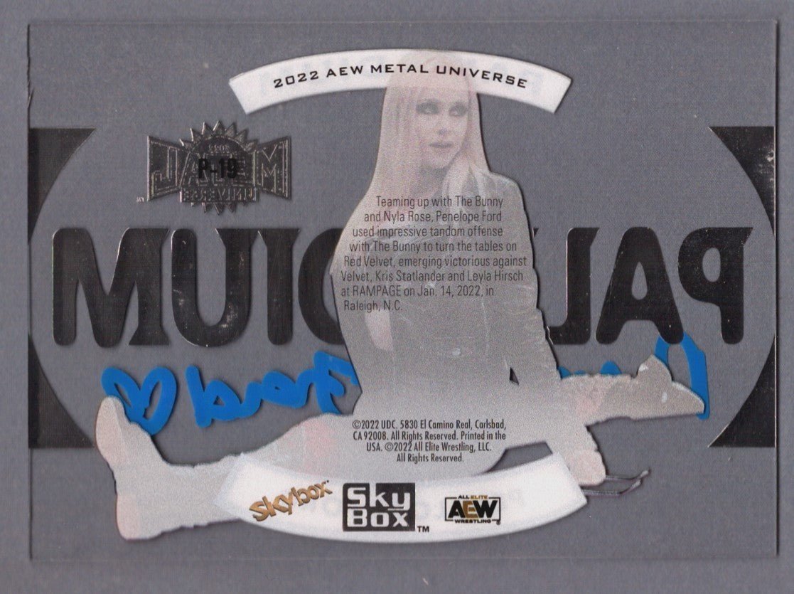 Penelope Ford Signed 2022 Skybox AEW Metal Universe Palladium Auto  LSCM COA