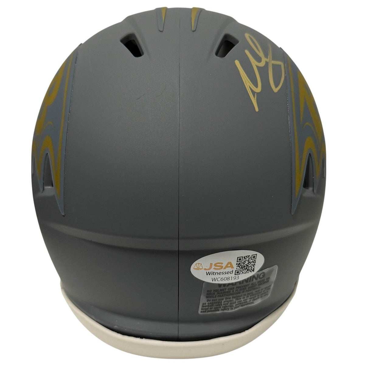 Willis McGahee Signed Baltimore Ravens Slate Mini Helmet JSA Witness COA
