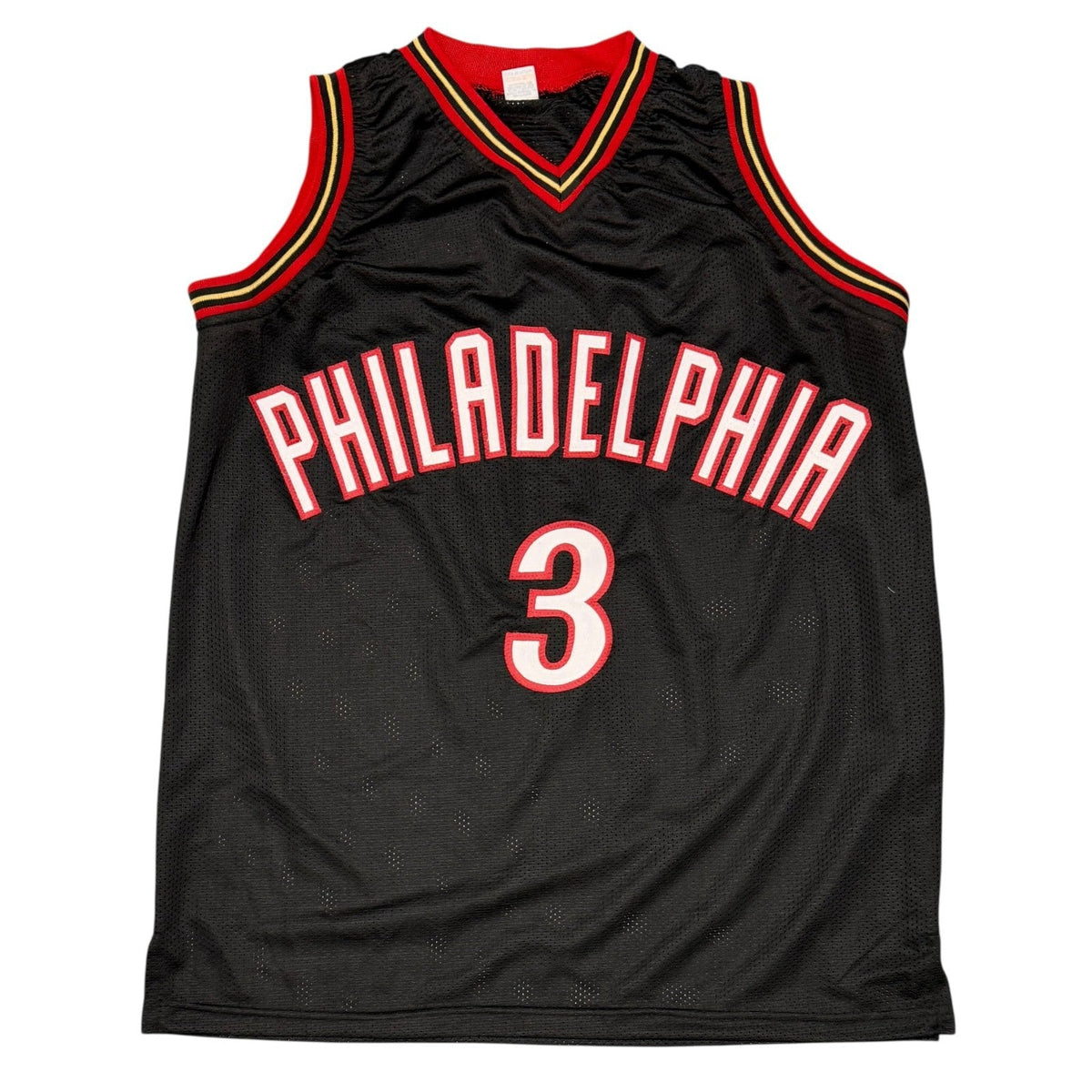 Allen Iverson Signed Philadelphia 76ers Custom Black Jersey Beckett Wit BAS COA
