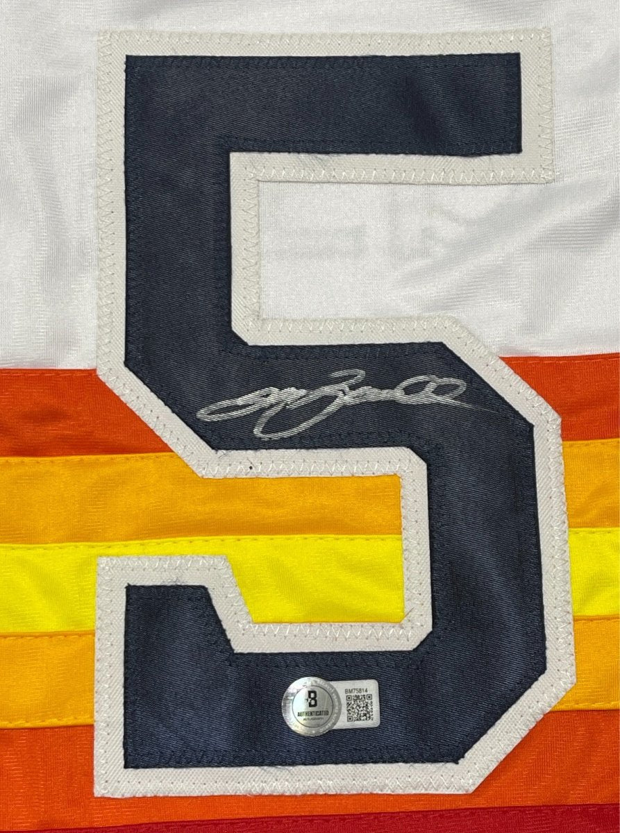 Jeff Bagwell Signed Houston Astros Custom Jersey Beckett BAS COA