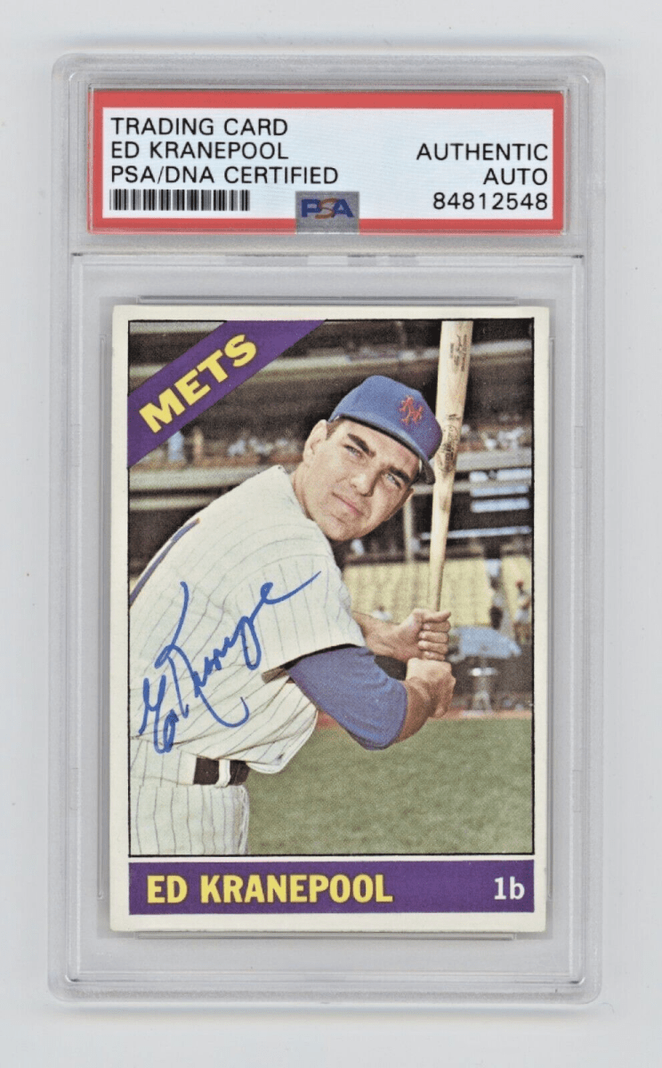 Ed Kranepool 1966Topps Baseball #212 Signed PSA Authentic Auto New York Mets
