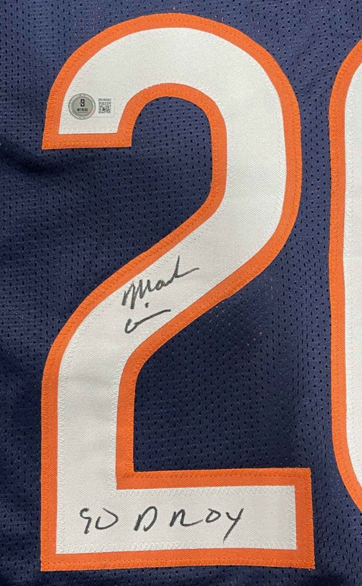 Mark Carrier Signed Bears Custom Jersey w/ 90 DROY Beckett Witness BAS COA