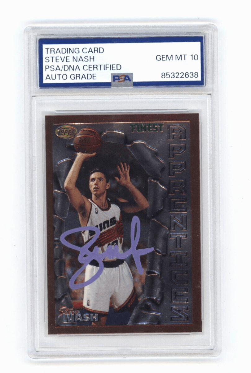 Steve Nash 1996-97 Topps Finest #75 Rookie RC PSA 10 Auto Phoenix Suns HOF