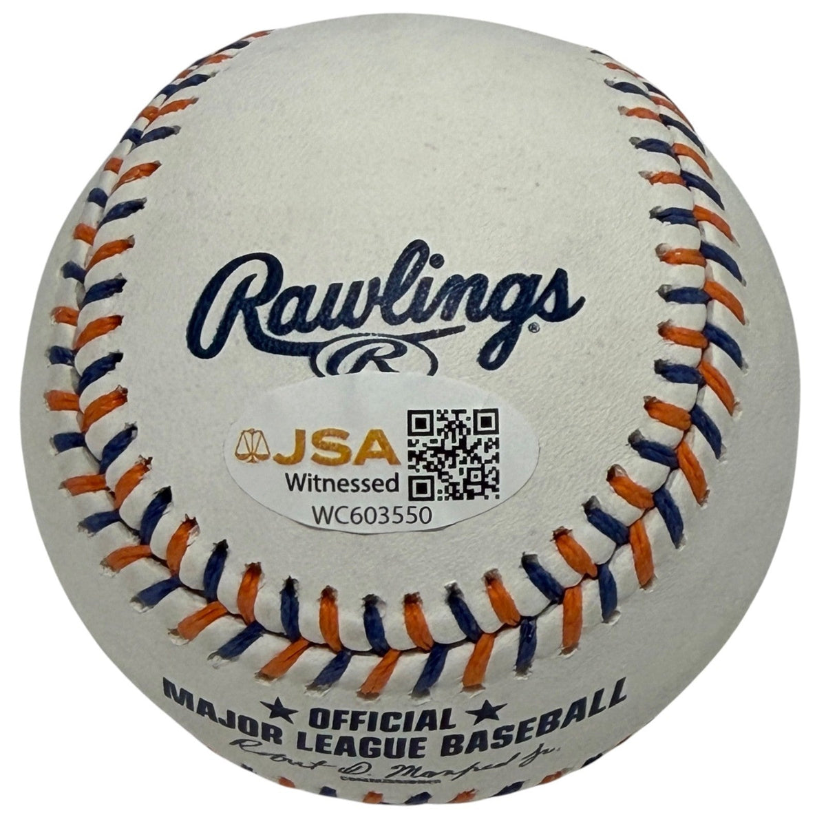 Edgardo Alfonzo &amp; Rey Ordonez Dual Signed Mets Logo Baseball w/ LGM! JSA W COA