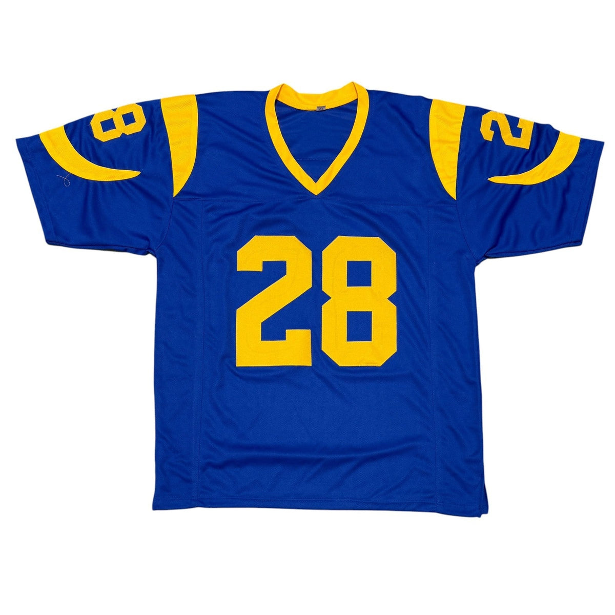 Marshall Faulk Signed Los Angeles Rams Custom Blue Jersey JSA Witness COA