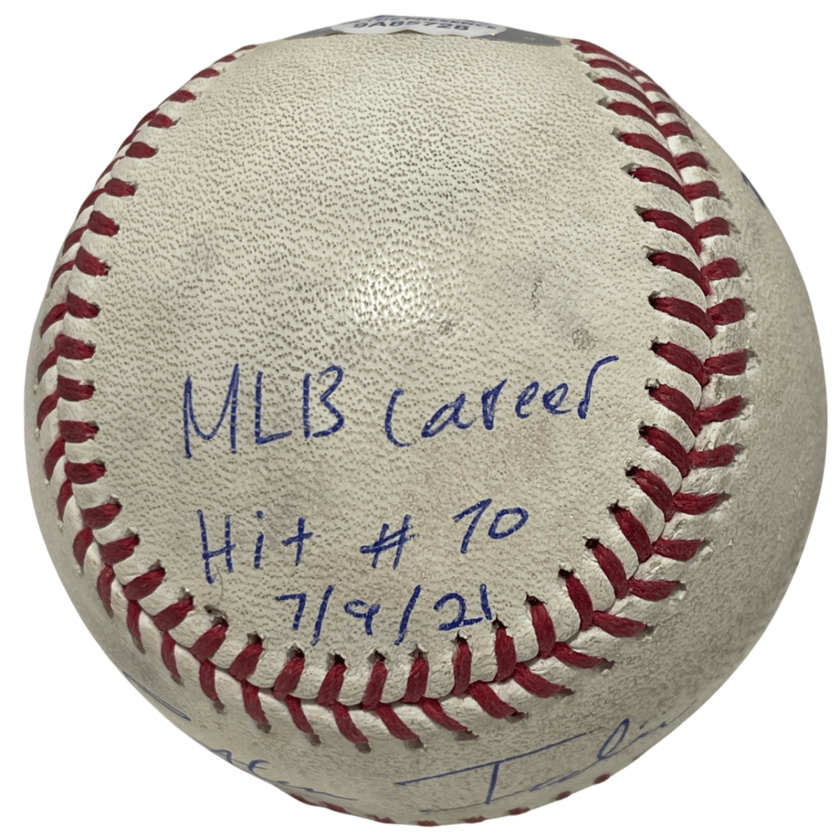 Jonathan India Signed 2021 Rookie Game Used Hit #70 Baseball w/ Insc. PSA COA